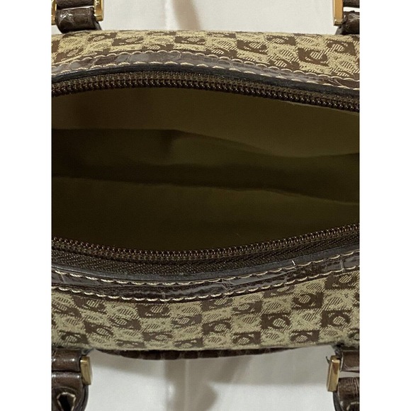 Liz Claiborne Monogram Brown Small Purse, Beige Lining Very G Cond - Picture 8 of 16